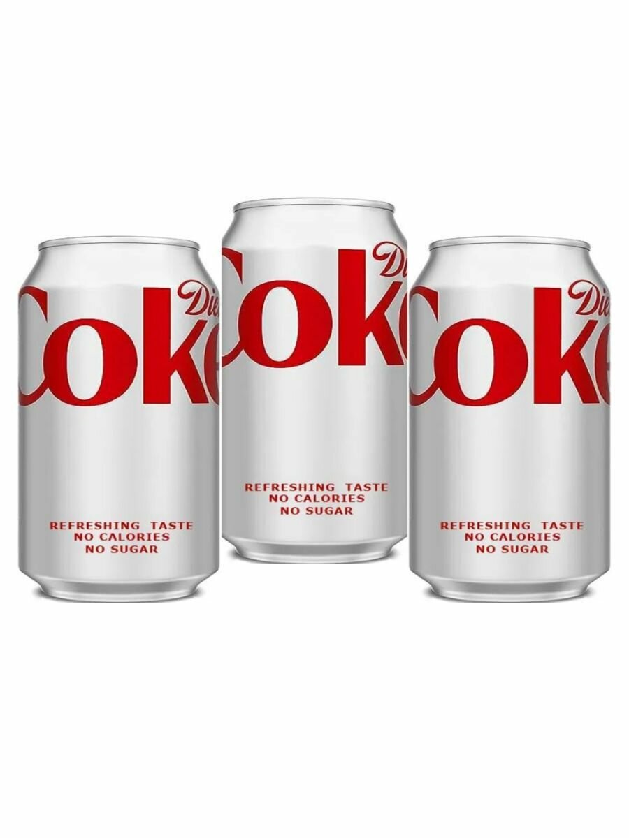 Газированный напиток Coca-Cola COKE Diet 330мл, 3шт - фотография № 1