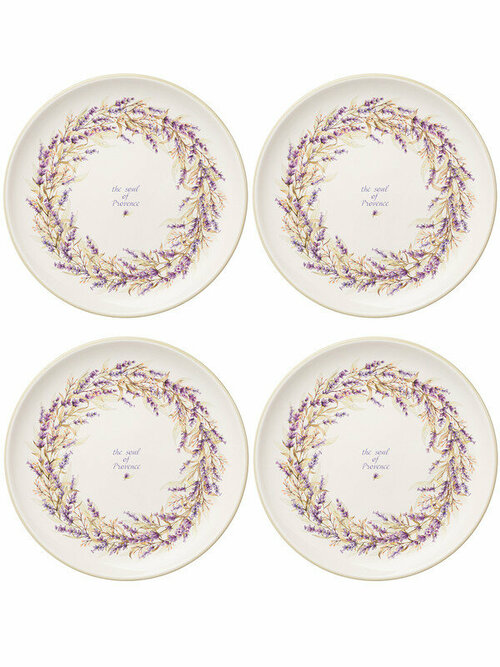 Набор обеденных тарелок 4 шт Керамика, 26 см Agness, Душа прованса