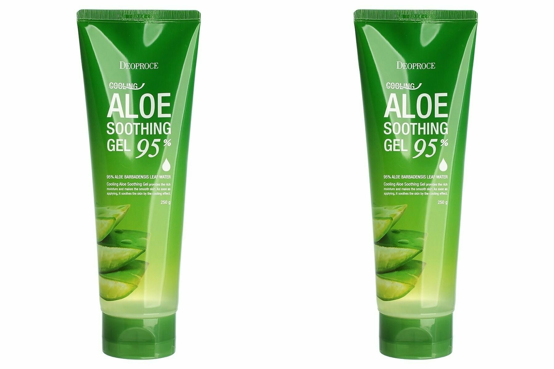 Deoproce Гель для тела охлаждающий с экстрактом алоэ Cooling Aloe Soothing Gel 95%, 250 г, 2 шт