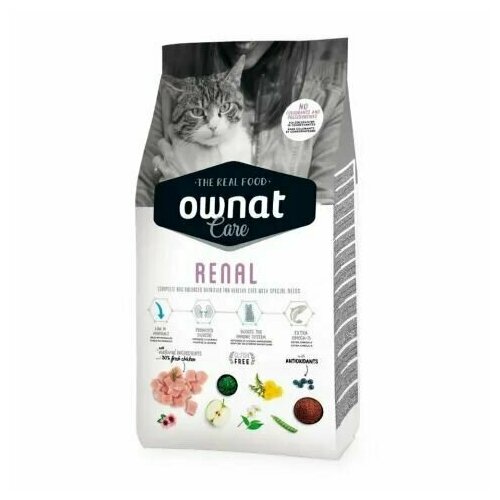 Ownat Adult Care Renal Сухой корм для взрослых кошек с хронической почечной недостаточностью, с курицей, 3 кг