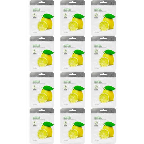 BEAUUGREEN Маска на тканевой основе Premium Lemon Essence mask 23г - 12 штук