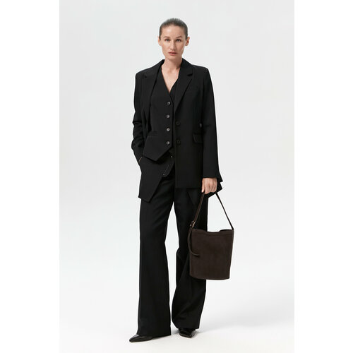 Пиджак FASHION REBELS, средней длины, силуэт полуприлегающий, размер S, черный