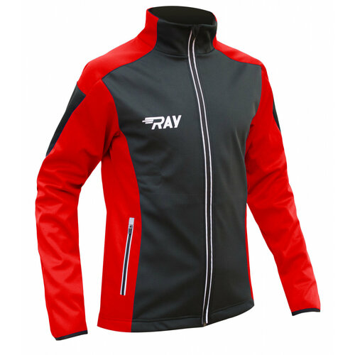 Куртка RAY RACE, средней длины, силуэт прямой, мембранная, быстросохнущая, ветрозащитная, влагоотводящая, светоотражающие элементы, без капюшона, карманы, размер 56, черный, красный