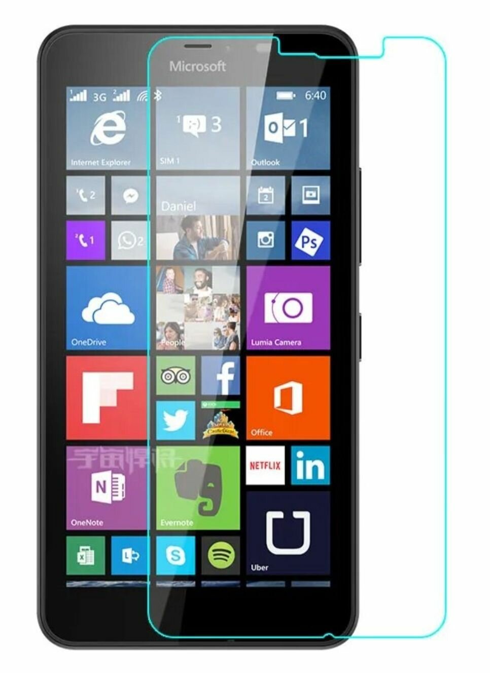 Защитное стекло для Microsoft Nokia Lumia 640 XL / dual на экран Майкрософт Люмиа 640 ХЛ