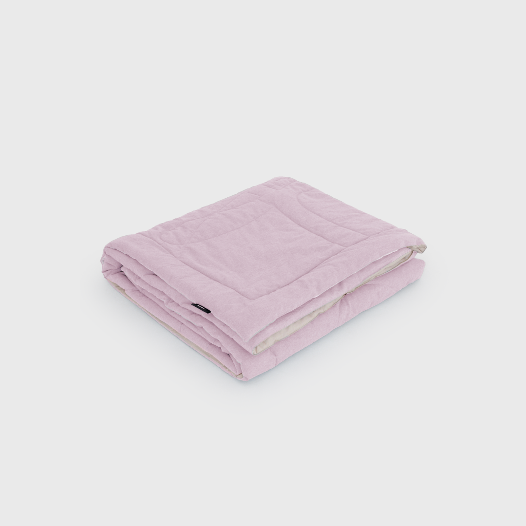 Одеяло MORФEUS - «YURA» из вареного хлопка - Бежево-розовый - фотография № 1