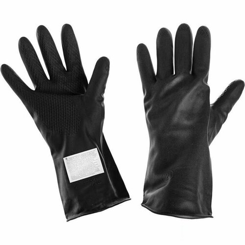 Перчатки защитные латексные КЩС тип 1, черные, размер 3 (XL), 1 пара (К50Щ50) перчатки резиновые azur размер м без хлопкового напылени