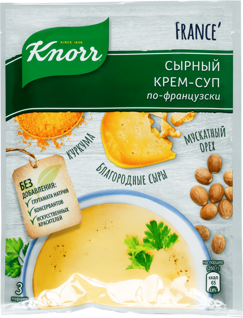 Смесь KNORR Сырный крем-суп по-французски, 48г