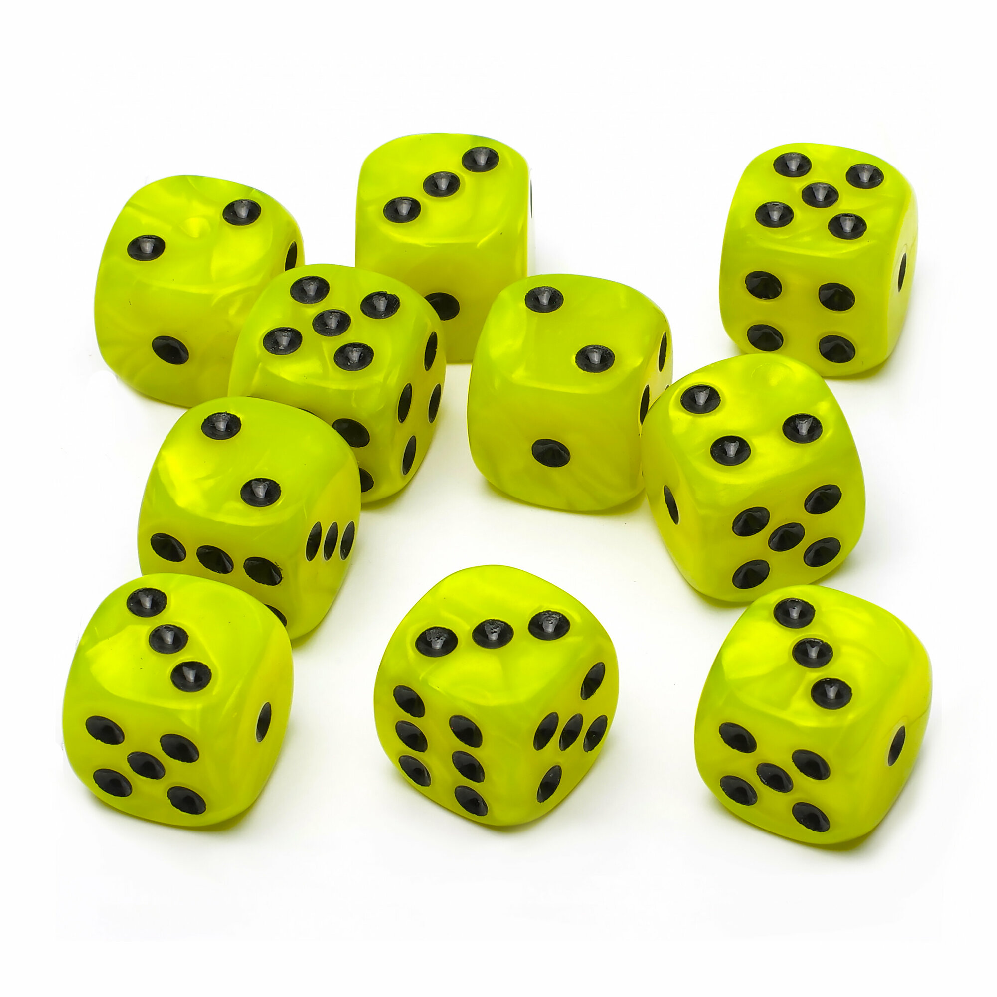 Набор цветных кубиков STUFF-PRO d6 (10 шт., 16мм, стандарт) черный - фото №1