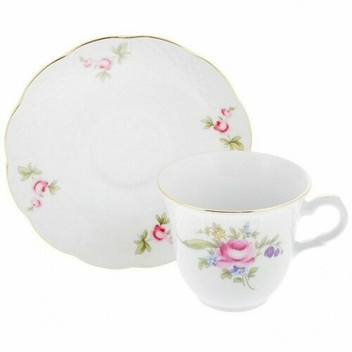 Набор чашек 6 шт. 225 мл с высоким блюдцем 155 мм