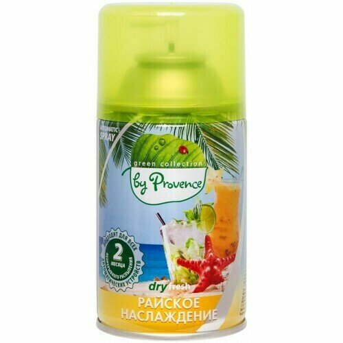 Освежитель воздуха автомат (сменный блок) Green Collection by Provence Райское наслаждение, 250 мл, 12 шт