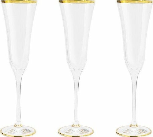 Набор из 6-ти бокалов для шампанского Сабина (золото) Объем: 175 мл