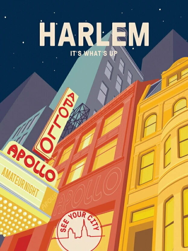 Плакат постер на бумаге New York-Harlem It What s Up/Нью Йорк-Аполло/винтажный/ретро. Размер 21 х 30 см