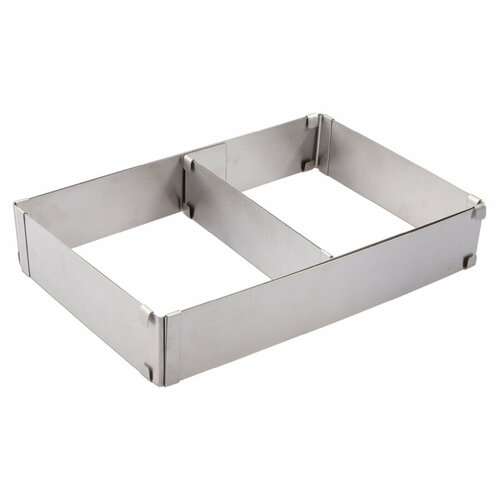 Форма для торта прямоугольная раздвижная Weis 28х18 см до 52х33 см h85 см сталь нержавеющая 2150₽