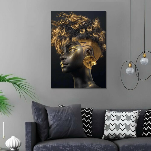 Картина интерьерная-девушка в золоте 60х80