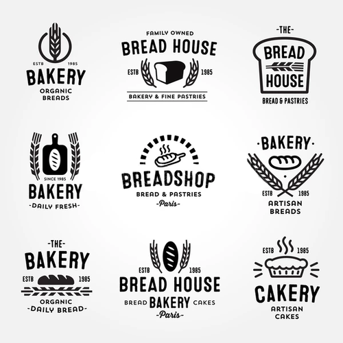 Наклейки стикеры Логотипы пекарни