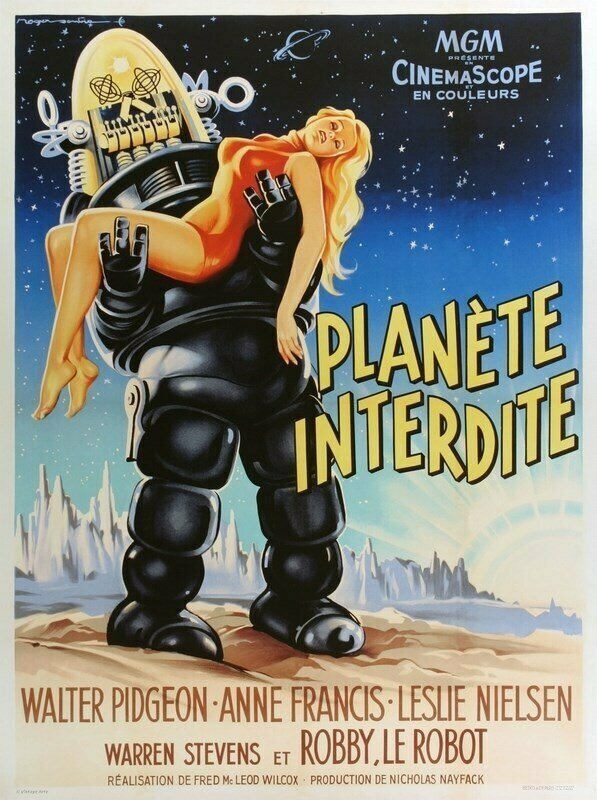 Плакат постер на холсте Запретная планета (Forbidden Planet) Фред М. Уилкокс. Размер 21 х 30 см