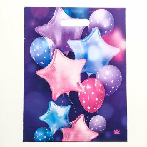 Пакет Воздушные звезды полиэтиленовый с вырубной ручкой 40х31 см 60 мкм 50шт 1372₽