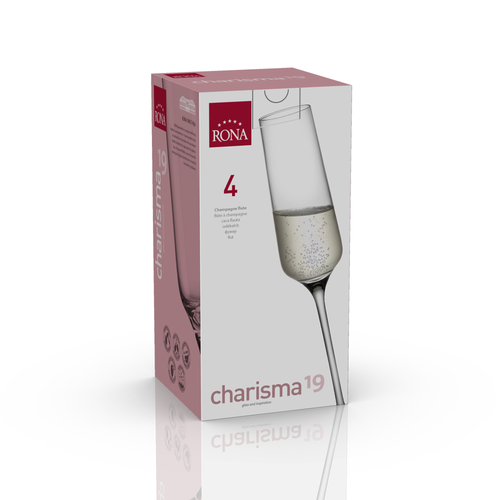 Набор бокалов для шампанского Rona Charisma, 190мл x 4шт