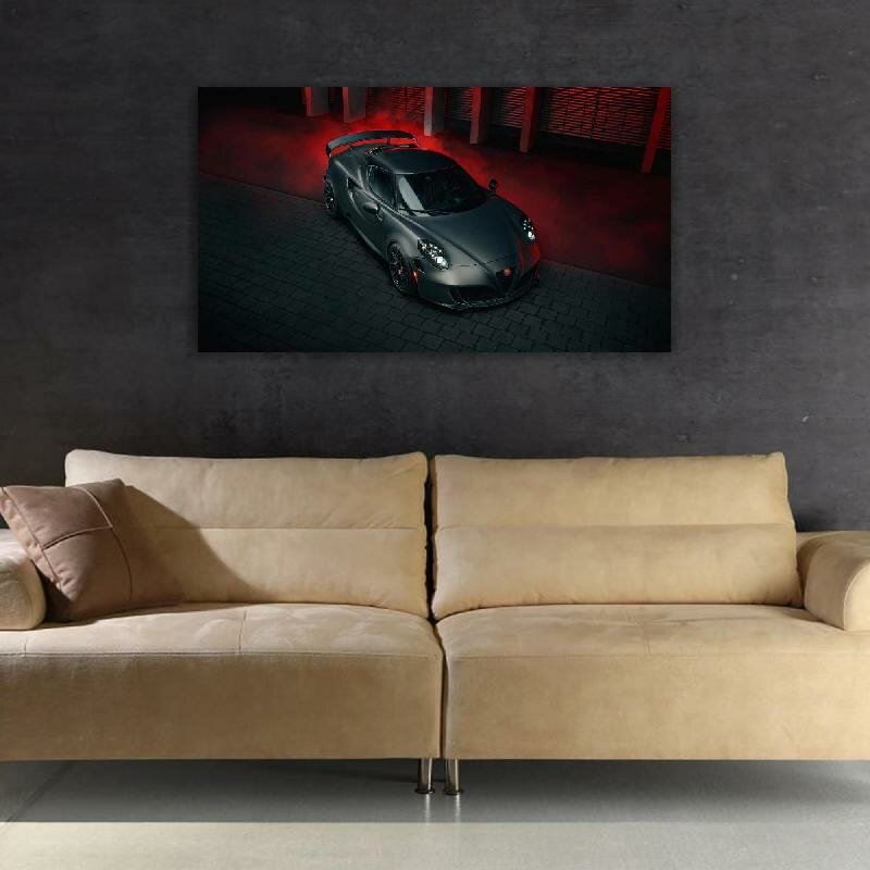Картина на холсте 60x110 Альянс Лес "Автомобили alfa romeo racing" на подрамнике / интерьер/ декор