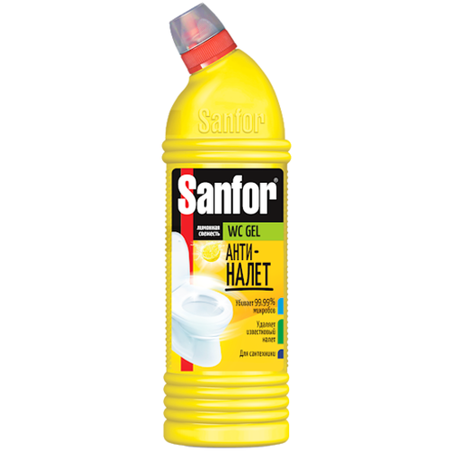 Чистящий гель SANFOR WС Gel Lemon Fresh, для туалета, 1 л