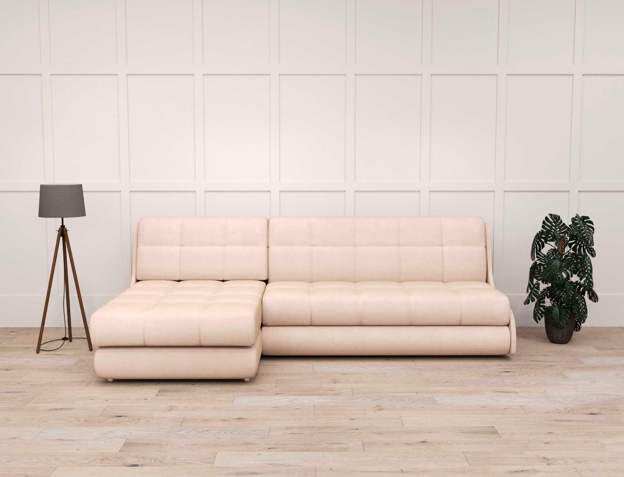 Угловой диван "Турин" с оттоманкой 282x178x90 "нэндо" Velutto 05