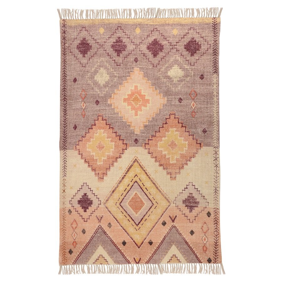 Ковер из хлопка с этническим орнаментом цвета лаванды из коллекции Ethnic 160x230 см Tkano TK21-DR0002