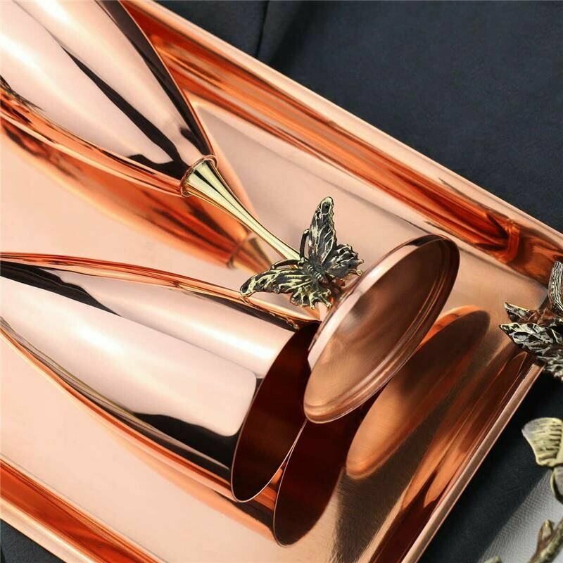 фото Кольчугинский мельхиор Фужер "Бабочка" медный с чернью (КМ745ФЖ06)