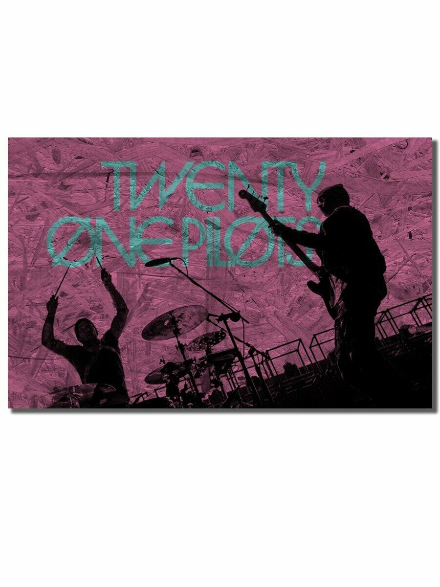 Картина интерьерная на рельефной доске, рисунок музыка twenty one pilots 21 pilots - 5314 Г