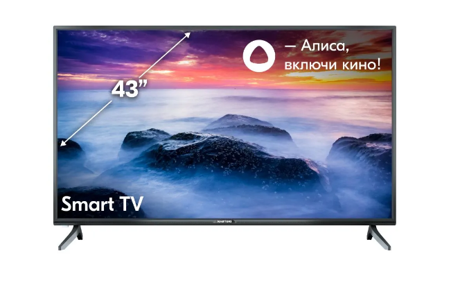 Телевизор Hartens HTY-43F06B-VZ 43" Full HD Smart TV черный