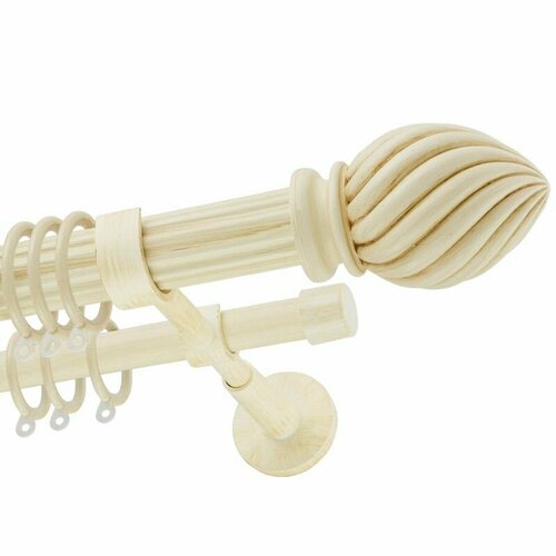 Карниз металлический двухрядный DDA Selebrity Твист диаметр 33/19мм, слоновая кость, 160 см