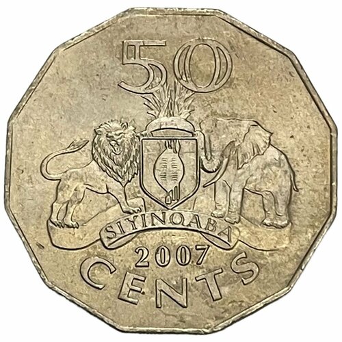 Свазиленд 50 центов 2007 г. (3) свазиленд 50 лилангени 2001 г король мсвати iii unc