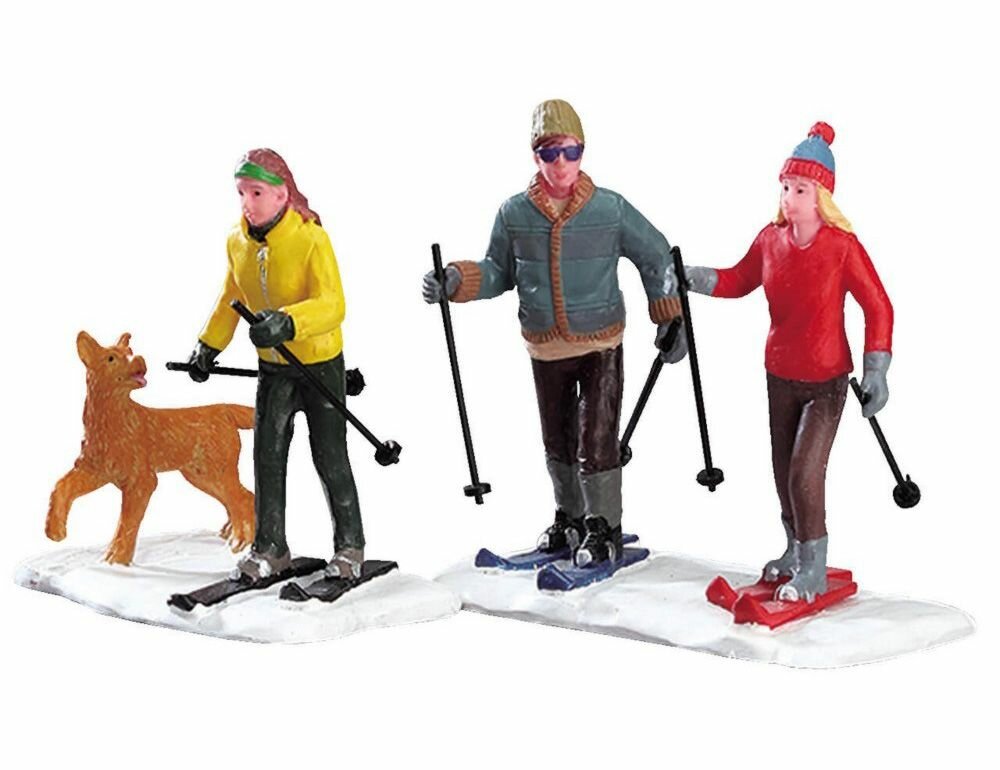 Набор декоративных фигурок 'Дружеский лыжный кросс', полистоун, 7.5 см (2 шт.), LEMAX 32131-lemax