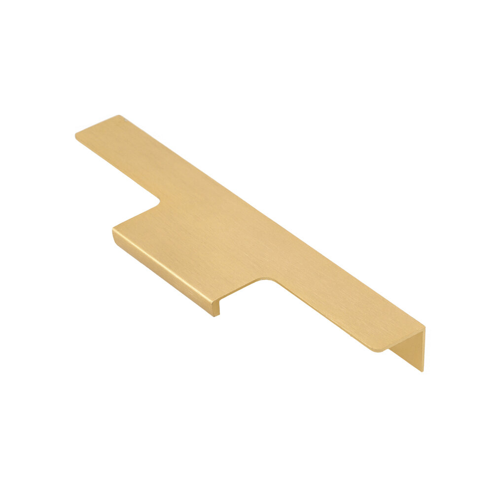 Торцевая мебельная ручка LIND C=128 мм золото брашированное - фотография № 1
