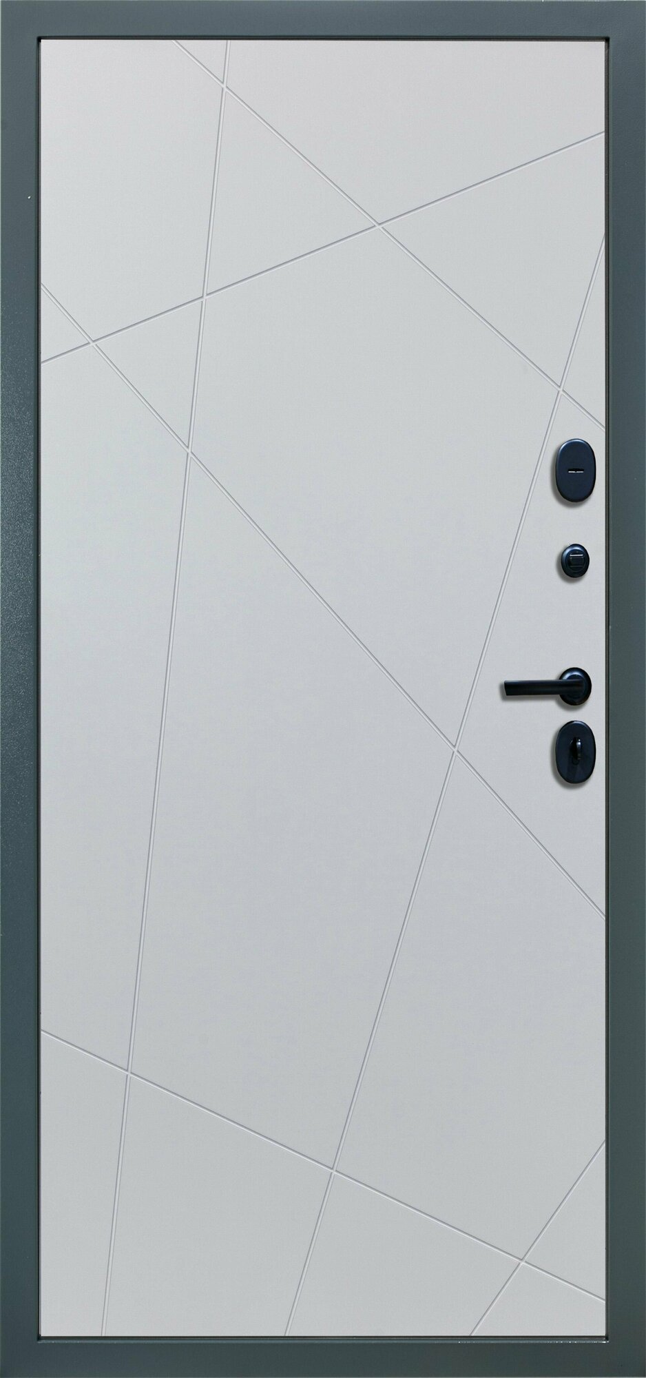 Дверь входная металлическая DIVA ДХ-46 2050x960 Левая Бетон темный - Д11 Белый Софт, тепло-шумоизоляция, антикоррозийная защита для квартиры - фотография № 3