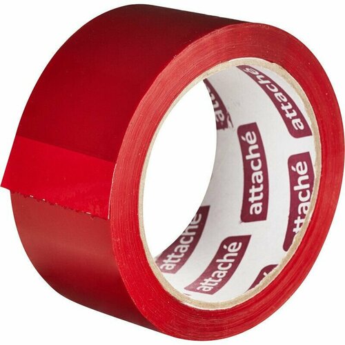 Attache Клейкая лента упаковочная Красный, 48 мм, 66 м, 45 мкм клейкая лента упаковочная attache 48 мм 66 м 45 мкм оранжевый 6 шт