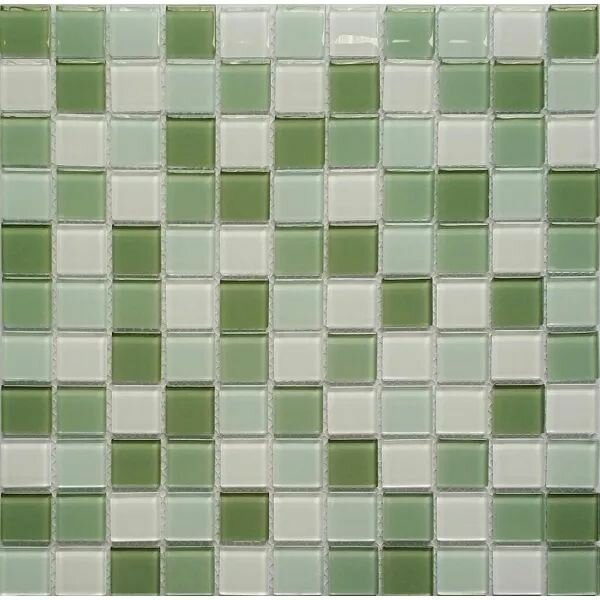 фото Мозаика Tessare 30,0х30,0х0,4см стекло бледнозелено-болотный шт(HJM23)