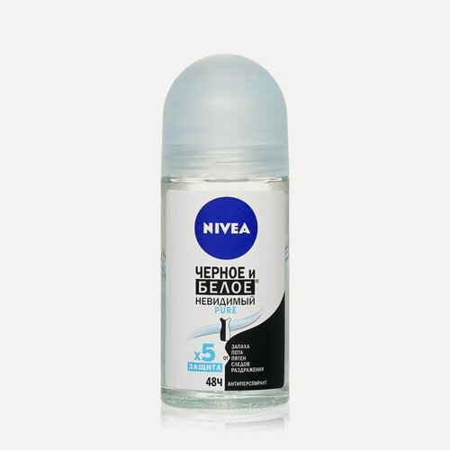 Изображение товара Шариковый NIVEA Невидимая защита для черного и белого женский дезодорант - антиперспирант " Pure " 50мл