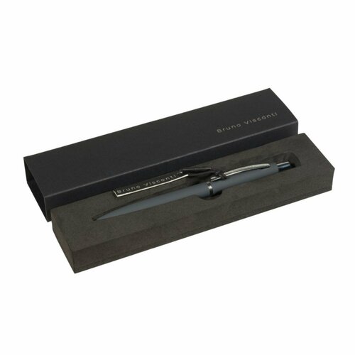 Ручка шариковая автоматическая, 1.0 мм, BrunoVisconti SAN REMO, стержень синий, металлический корпус Soft Touch графитовый, в футляре