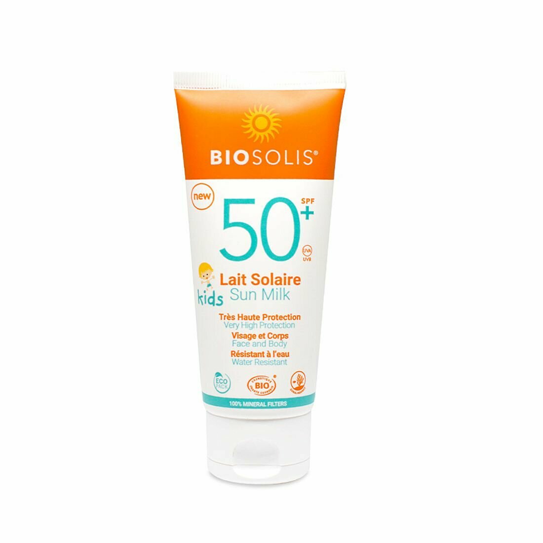Детское солнцезащитное молочко для лица и тела SPF 50 100 мл Biosolis Биосолис