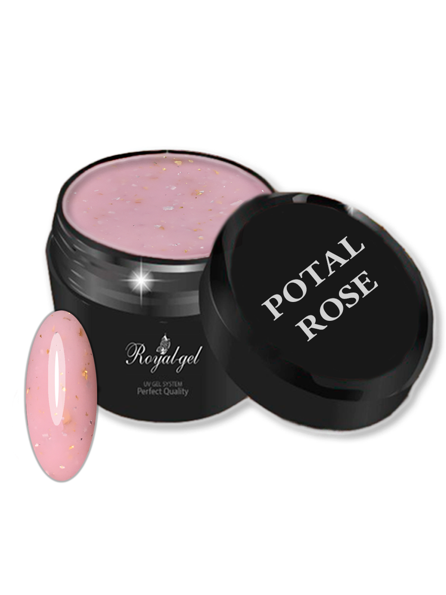 "COVER POTAL ROSE" гель для наращивания ногтей камуфлирующий с поталью Royal-gel 5 мл.