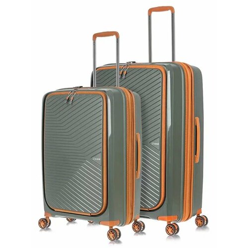 фото Комплект чемоданов l'case tokyo, 2 шт., 125 л, размер m/l, серый