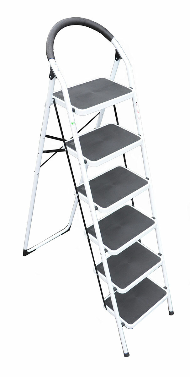 фото Стремянка Sevenberg Prima Lux Белая С 6-Ю Широкими Ступенями