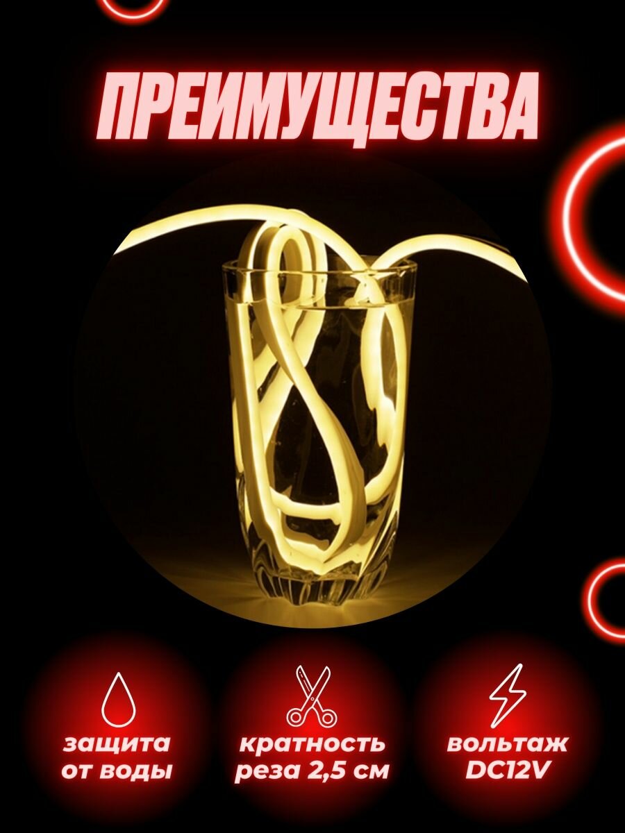 Обзор: Светодиодная лента, IP65, SMD2835, красный, мощность 50Вт, длина 5м