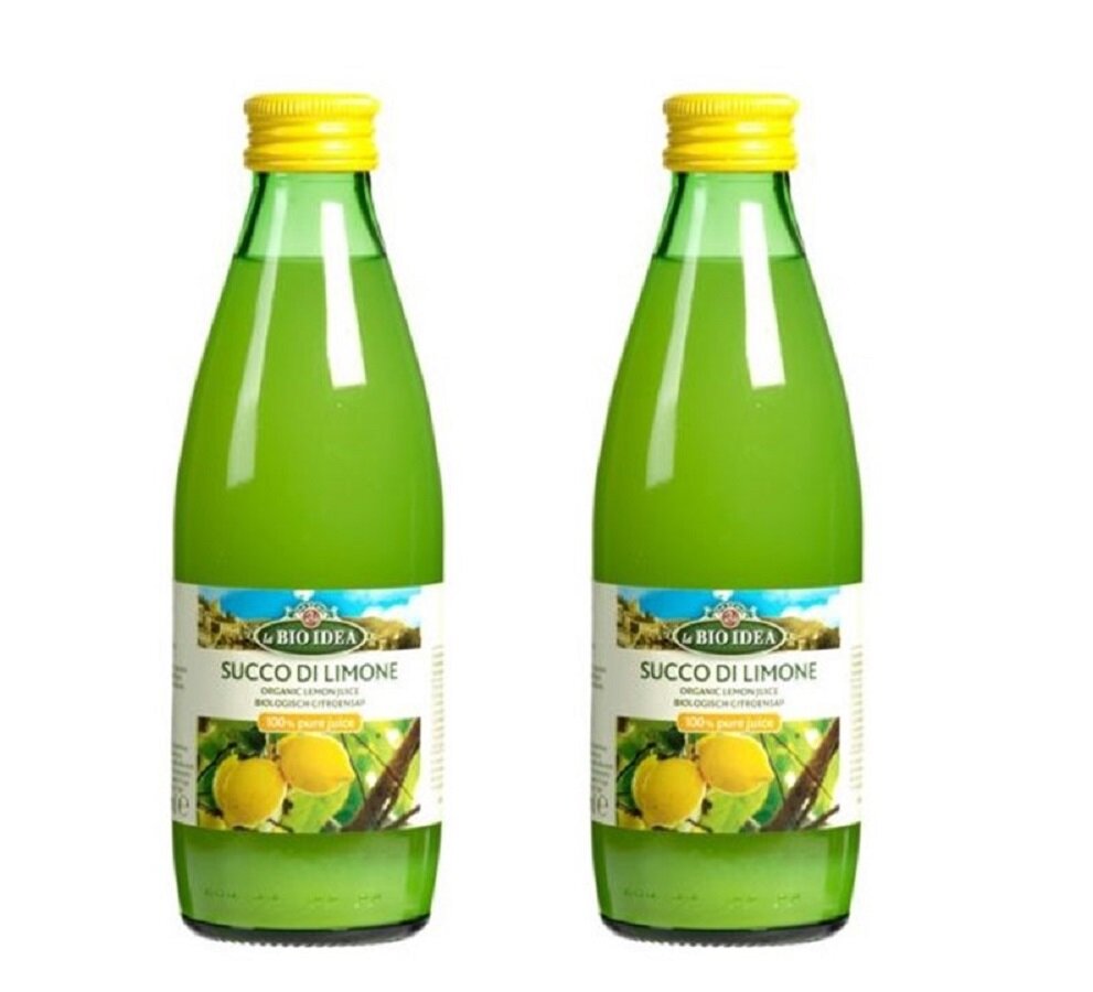 Сок лимонный прямого отжима био La Bio Idea Италия стекло 2х250мл - фотография № 1