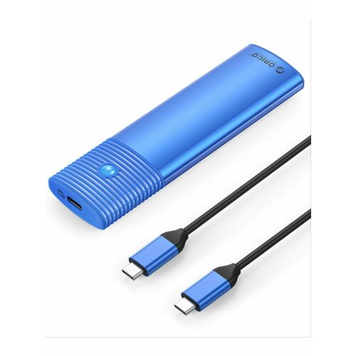 Корпус SSD ORICO USB 3.2 M.2 NGFF SATA 10 Гбит/с синий (ORICO-PWM2-G2-BL-EP) корпус твердотельного накопителя orico lsdt m 2 nvme 20 гбит с со встроенным охлаждающим вентилятором type c m2 nvme для m 2 nvme 2230 2242 2260 2280 ssd