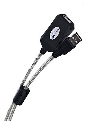 Кабель-адаптер USB2.0-repeater, удлинительный активный Af> 10м Aopen/Qust