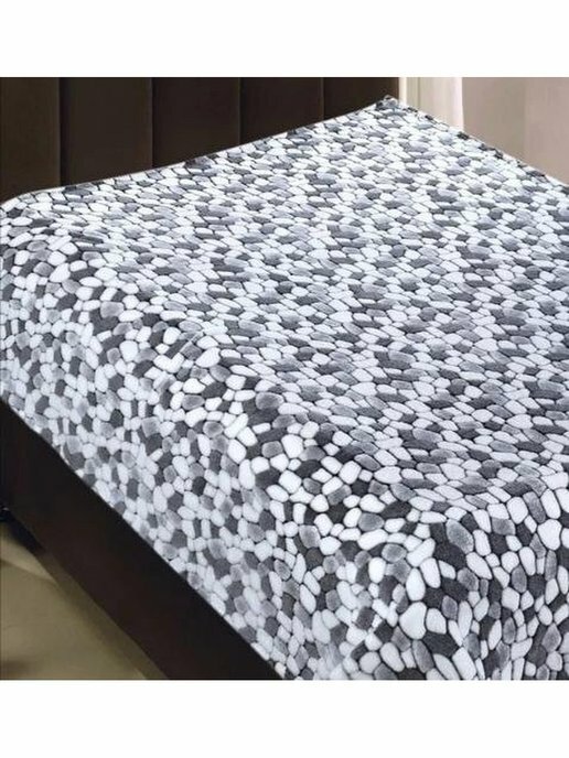 фото Плед "Камушки" 180x200 см, флисовый, для кровати и дивана