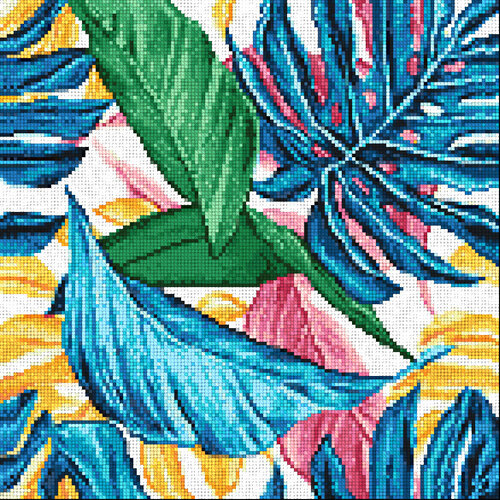 Алмазная мозаика Гранни «Тропические листья» (40х40 см, полная выкладка, квадратные стразы)