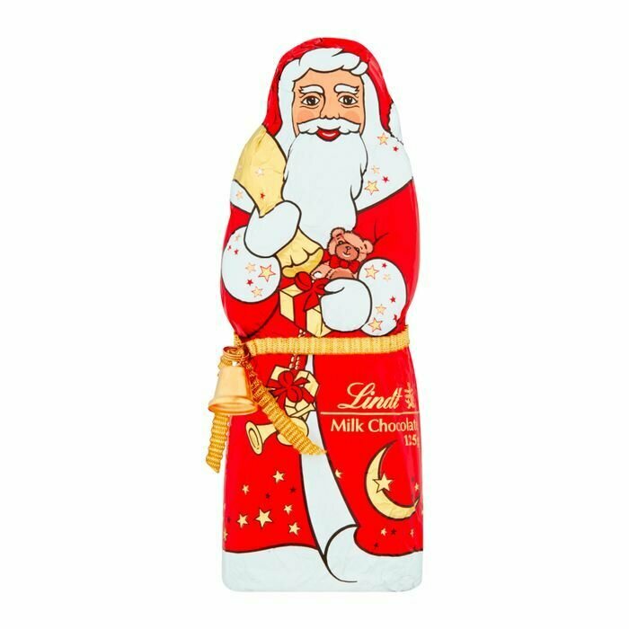 LIndt Santa Дед Мороз с колокольчиком из молочного шоколада 125 гр (из Финляндии)
