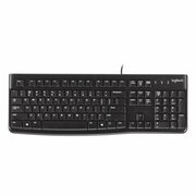 Клавиатура Logitech K120 черная, офисная, 104 клавиши, защита от воды USB 1.5м, RTL